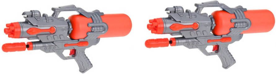 Merkloos 2x Waterpistolen/waterpistool Oranje Van 46 Cm Kinderspeelgoed Waterpistolen