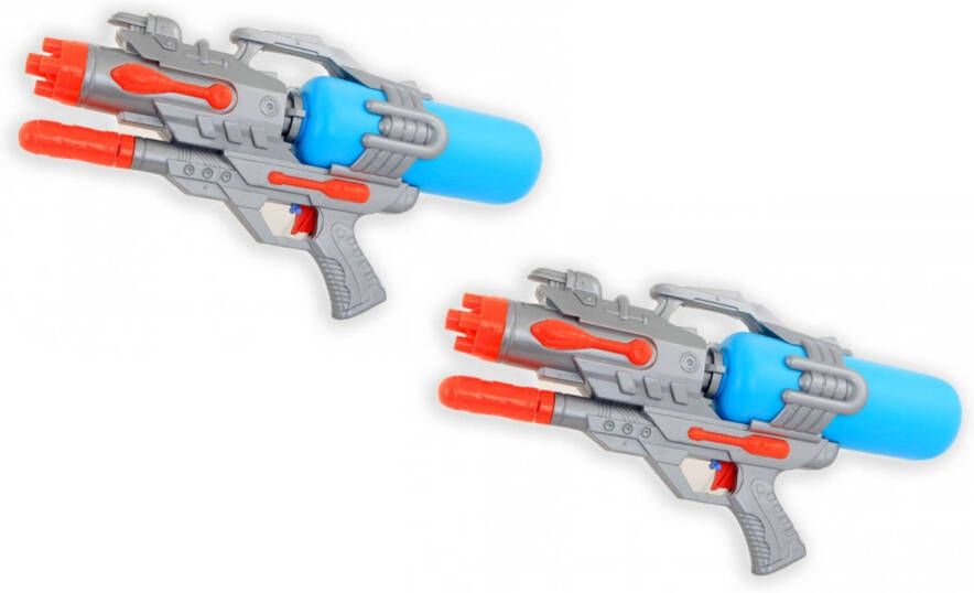 Merkloos 2x Waterpistool/waterpistolen Grijs 46 Cm Waterpistolen