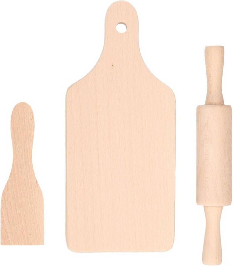 Merkloos Kinder Bak Set 3 delig 23 Cm Speelgoedkeukenaccessoireset