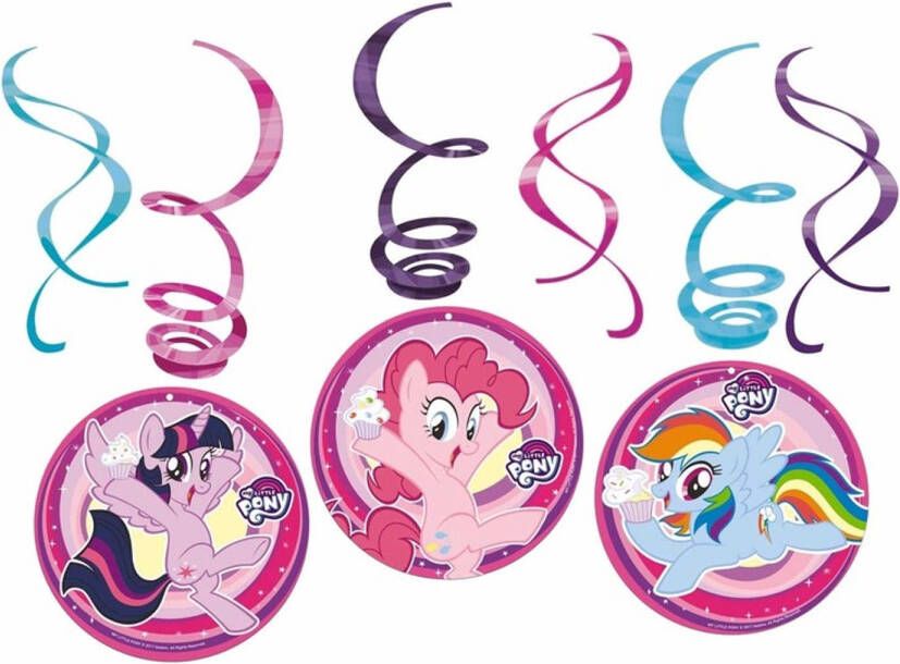 My Little Pony 6x Stuks Thema Rotorspiralen 50 Cm Hangdecoratie