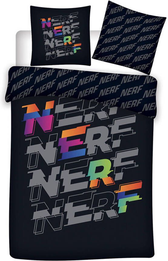 NERF Dekbedovertrek Logo Eenpersoons 140 X 200 Cm Bio Katoen