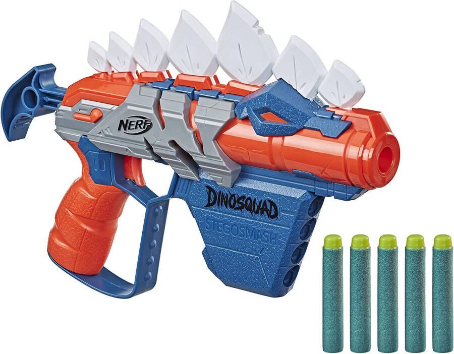 NERF Speelpistool Stegosmash Dinosquad Blauw/rood 6 delig
