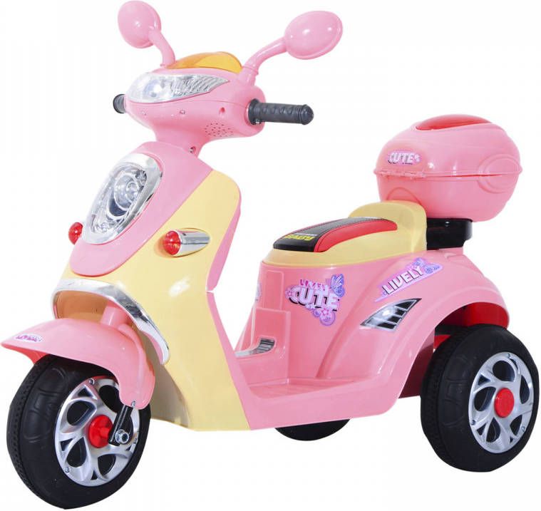 NiceGoodz Elektrische Kindermotor Elektrische Kinderscooter Speelgoed 6v 3 Km/H 108 X 51 X 75 Cm Roze Geel