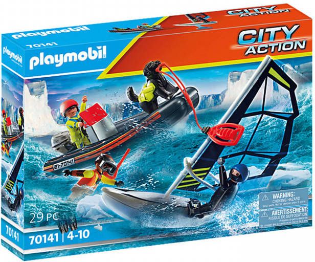 PLAYMOBIL ®, City Action noodsituatie op zee redding poolzeiler met opblaasbare boot 70141