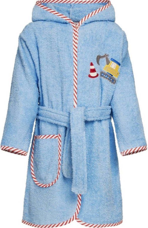 Playshoes Badjas Bouw Jongens Katoen Lichtblauw/152