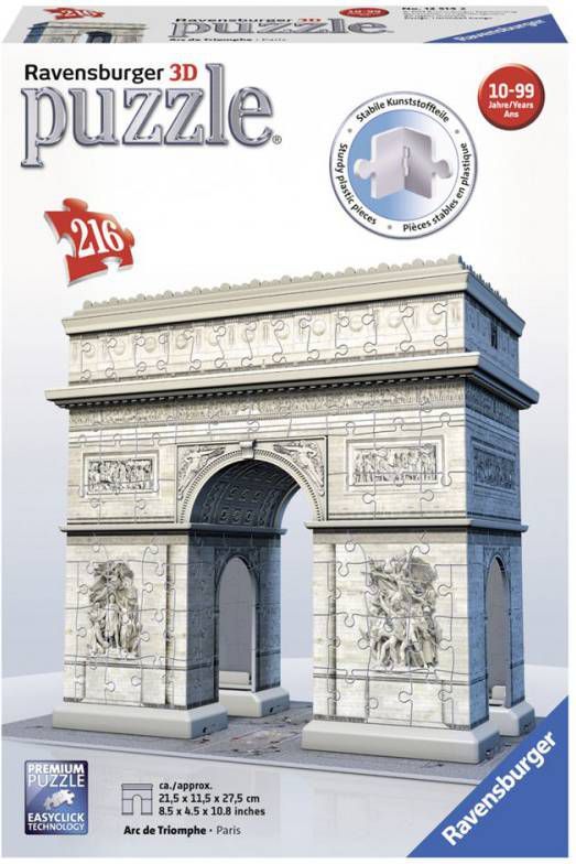 Ravensburger 3d Puzzel Arc De Triomphe In Parijs 216 Stukjes