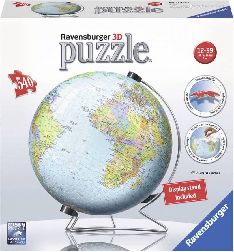 Ravensburger De Wereld op V Stand Globe 3D Legpuzzel(540 stukjes )