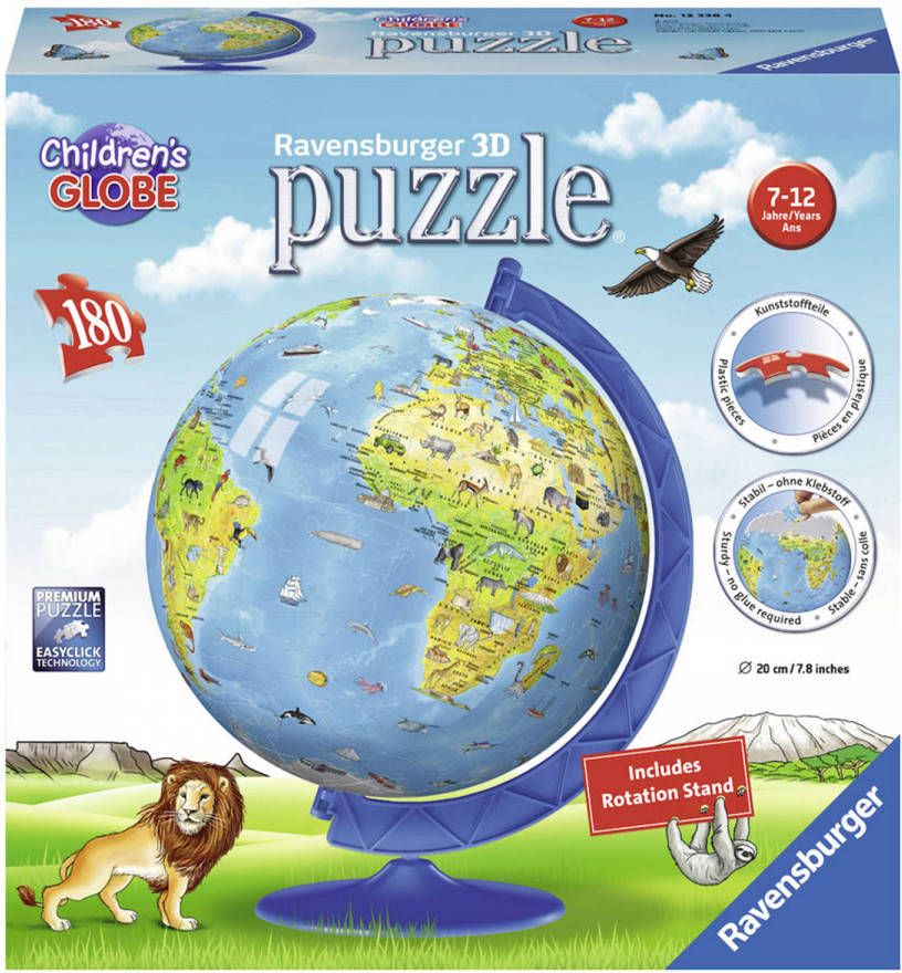 Ravensburger Children's World Map 3D Jigsaw Puzzle (180 Pieces)