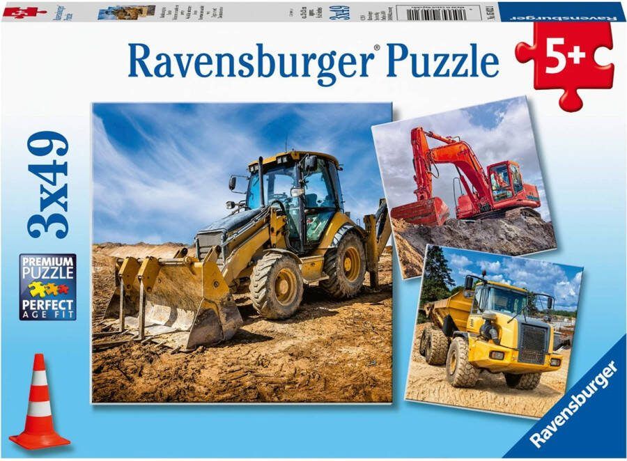 Ravensburger Puzzel Bouwvoertuigen 3x49