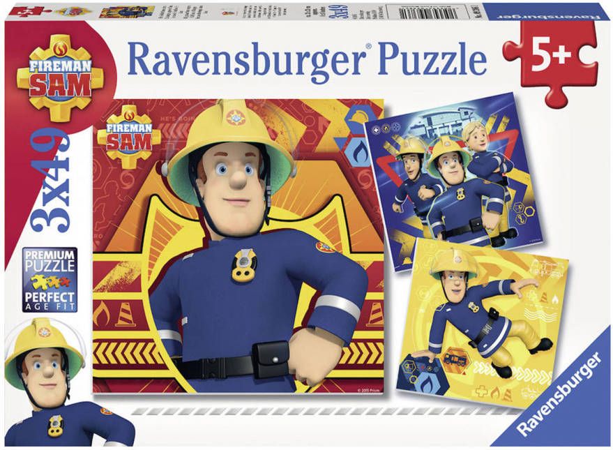 Ravensburger Puzzel Brandweerman Sam Bij Gevaar Roepen 3 X 49 Stukjes