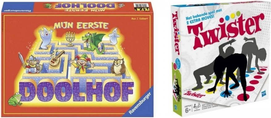 Ravensburger Spellenbundel 2 Stuks Mijn Eerste Doolhof & Hasbro Twister