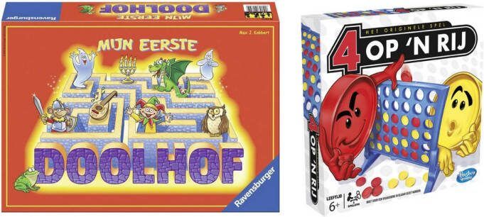 Ravensburger Spellenbundel Bordspel 2 Stuks Mijn Eerste Doolhof & Hasbro 4 Op &apos, N Rij