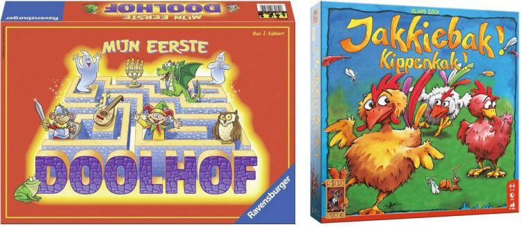 Ravensburger Spellenbundel Bordspel 2 Stuks Mijn Eerste Doolhof & Jakkiebak! Kippenkak!