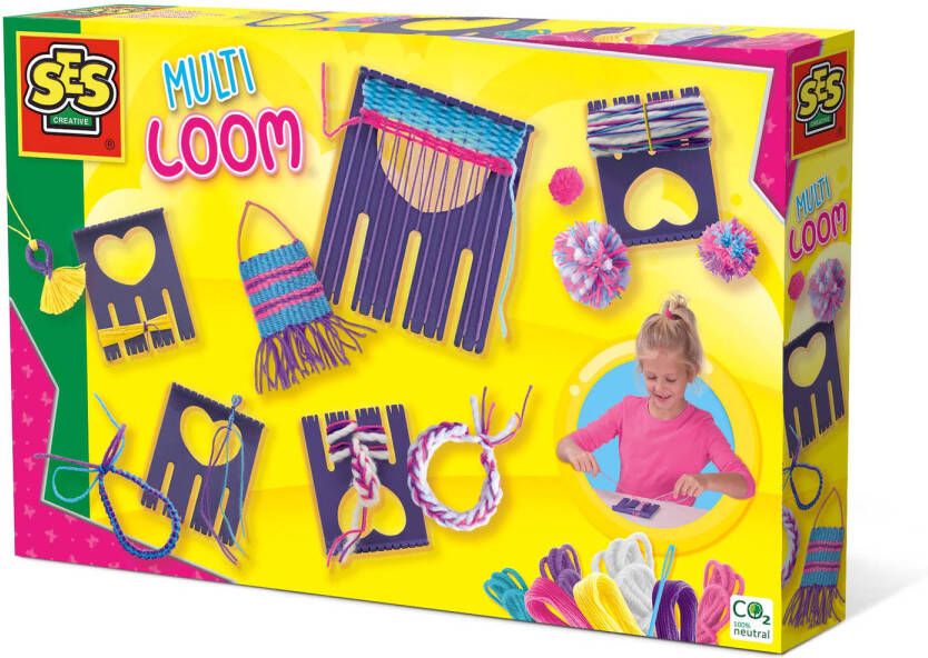 SES Weefraam Multi Loom Junior Hout/textiel/acryl 10 delig