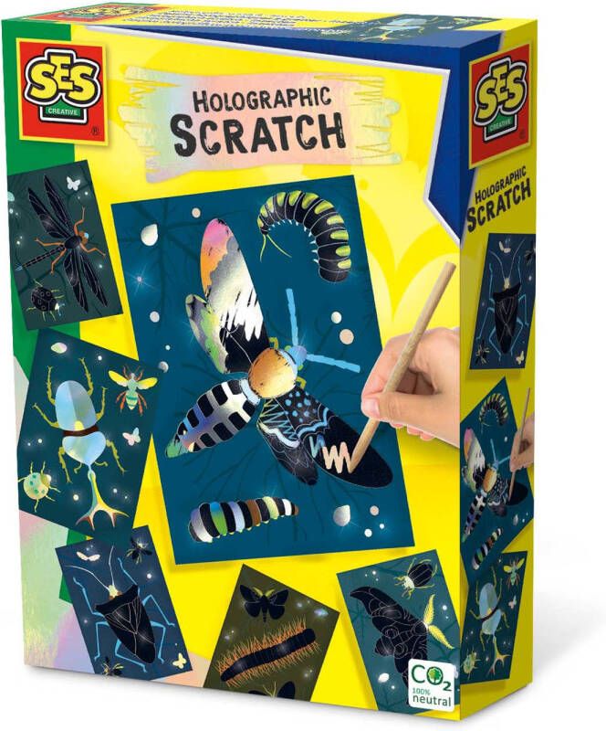 Speelgoedtrading Ses Creative Krasvellen Holografische Insecten Junior 7 delig