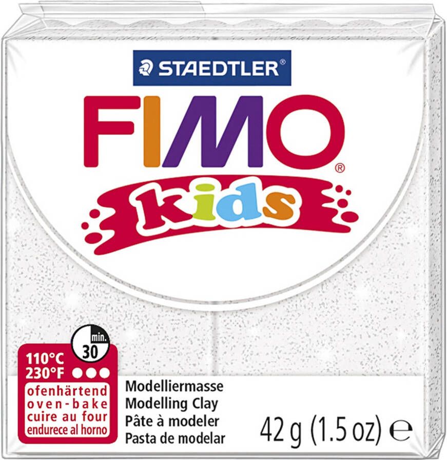 Staedtler Fimo Kids Boetseerklei 42 Gram Glitter Wit