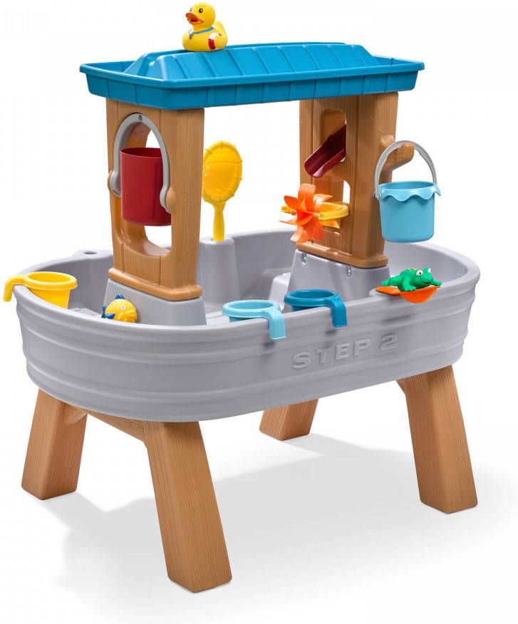 Step2 Watertafel Rain Showers Splash Tub In Grijs/Bruin Met 10 delig Accessoireset Waterspeelgoed Voor Kind