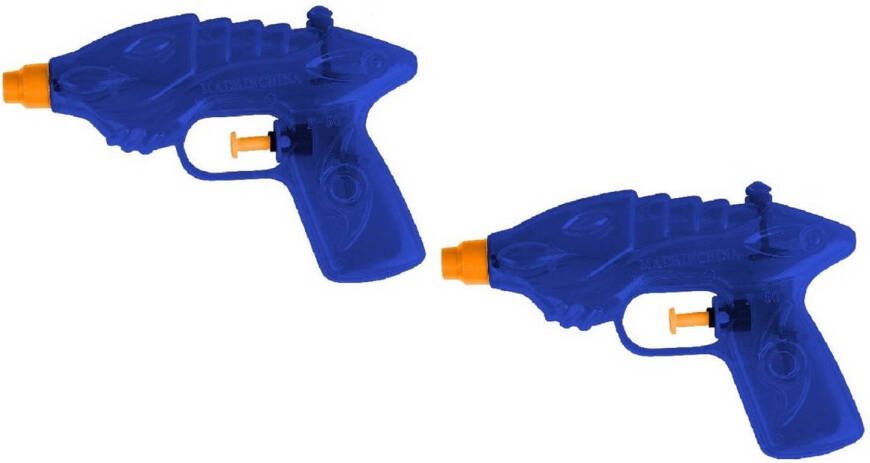 Summertime 2x Waterpistool/waterpistolen Blauw 16, 5 Cm Waterpistolen