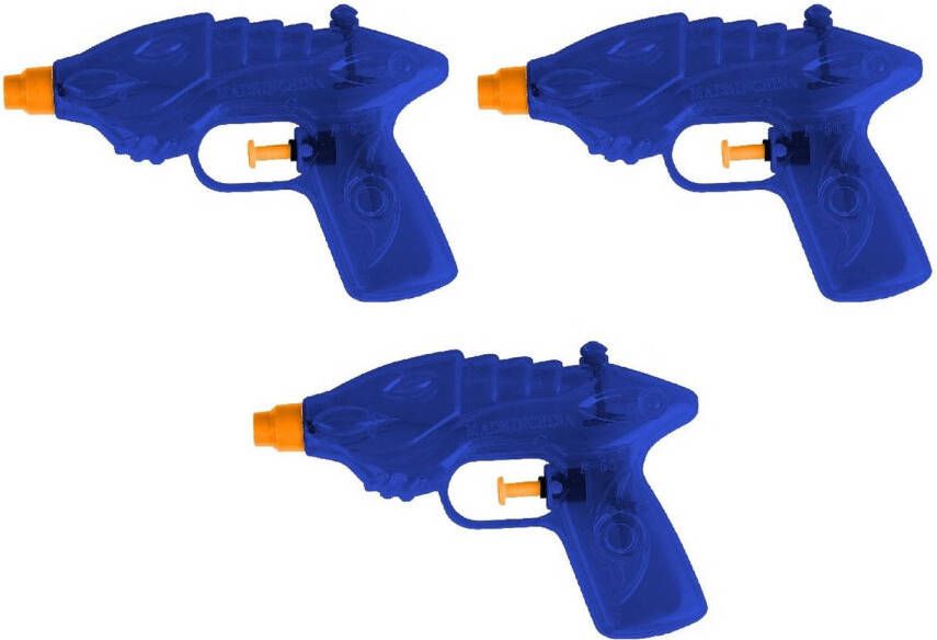 Summertime 3x Waterpistool/waterpistolen Blauw 16, 5 Cm Waterpistolen