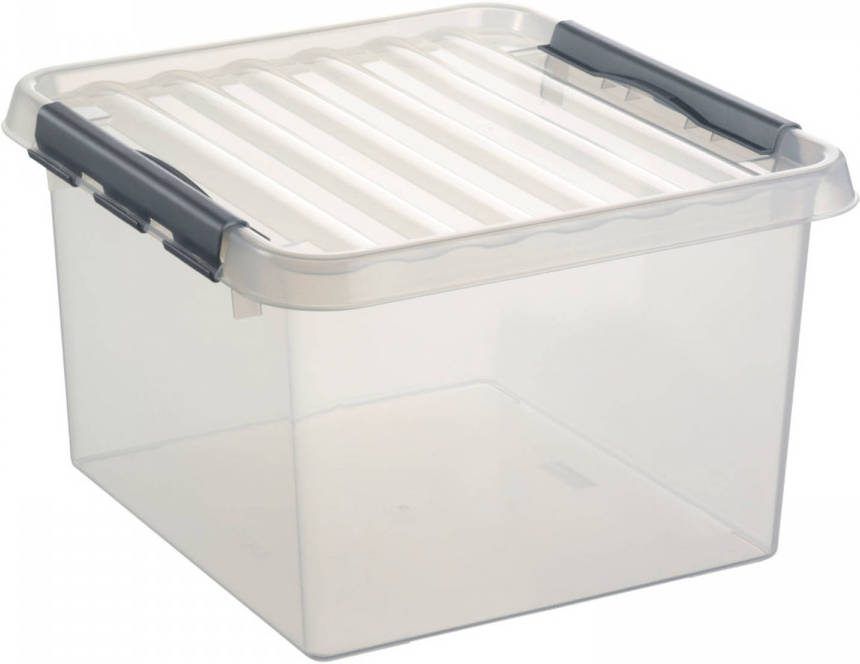 Sunware Q line Opbergbox 26l Transp/metaal