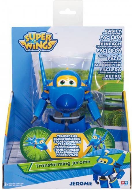 Super Wings speelfiguur Transforming! Jerome 12 cm blauw Super Wings speelfiguur Transforming! Jerome 12 cm blauw