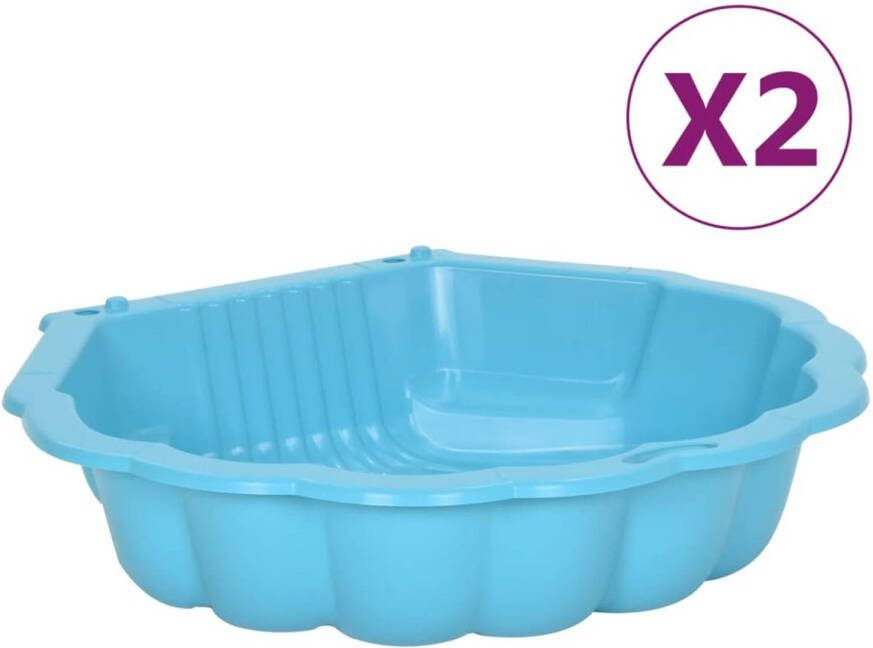 VIDAXL Zandbakken 2 st 77x87x21 cm kunststof blauw
