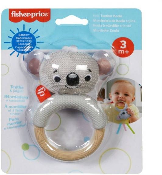 Fisher price Rammelaar 18 X 4 Cm Textiel/hout Grijs