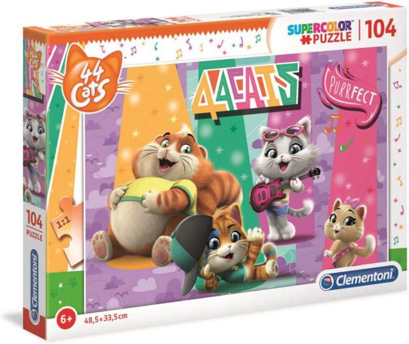 Clementoni Legpuzzel 44 Cats Purrfect Junior Karton 104 Stukjes