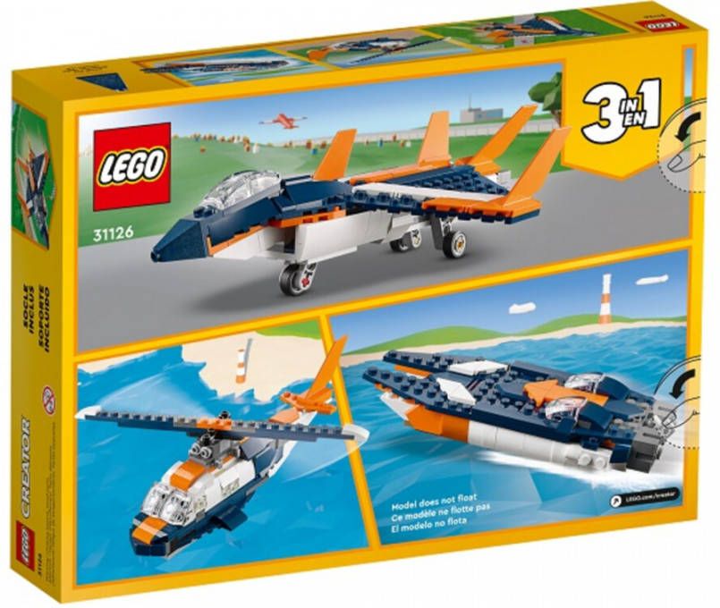 Lego Creator 3 in 1 Supersonic Jet, Helicopter & Boat Toy(31126 )