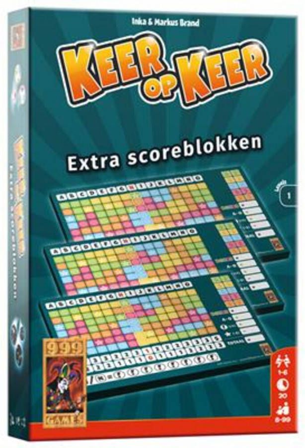 999 Games Keer op Keer Scoreblok 3 stuks Level 1 uitbreidingsspel