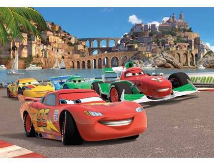 Disney fotobehang Cars bruin, rood en groen 600361 360 x 254 cm