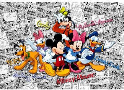 Disney fotobehang Mickey Mouse roze, blauw en geel 600364 360 x 25