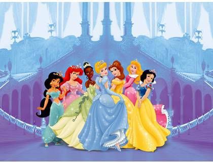 Disney fotobehang prinsessen blauw, roze en paars 600358 360 x 254