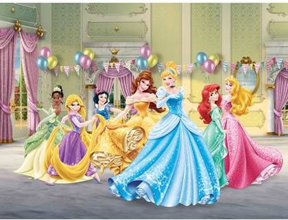 Disney fotobehang prinsessen geel, blauw en groen 600586 360 x 270