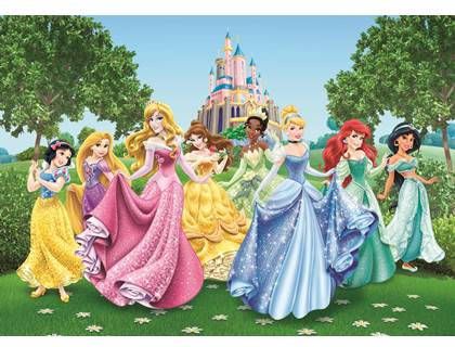 Disney fotobehang prinsessen groen, geel en blauw 600360 360 x 254