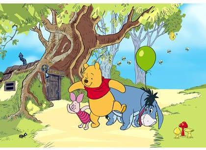 Disney fotobehang Winnie de Poeh geel, groen en blauw 600354 360 x