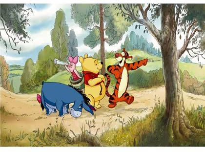 Disney fotobehang Winnie de Poeh groen en geel 600577 360 x 270 cm