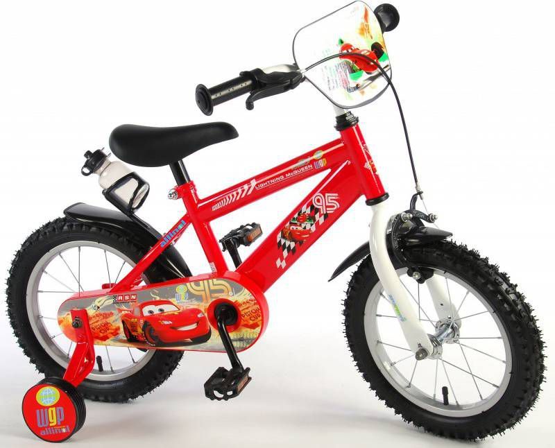Disney Jongensfiets Cars 14 Inch 25 Cm Jongens Knijprem Rood