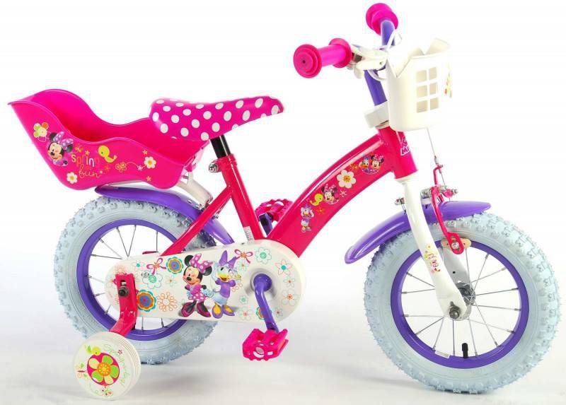 Disney Minnie Mouse Meisjesfiets 12 Inch 21,5 Cm Meisjes Terugtraprem Roze