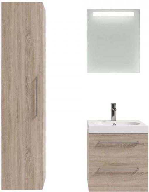 Bruynzeel badmeubelset Luca met kolomkast beige 50 cm Leen Bakker