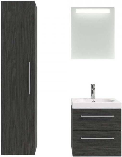 Bruynzeel badmeubelset Luca met kolomkast zwart 50 cm Leen Bakker