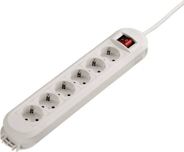 Hama Stekkerdoos 6 voudig met schakelaar 1.5m Desktop accessoire Wit