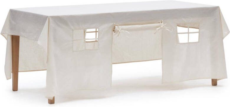 Kave Home Temis 100% katoenen speelhuisje met hoes in wit 230 x 210