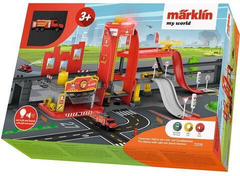 Märklin Modelspoorbaan gebouw my world brandweerstation met licht en geluid 72219