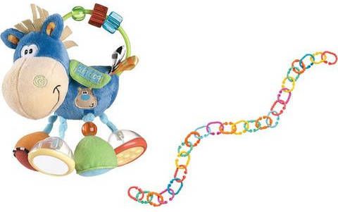 Playgro Kinderwagenketting Set Klipp Klapp, paard met pluche rammelaar