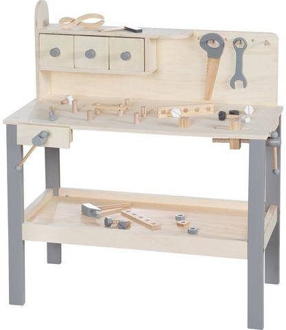 Merkloos Roba Werkbank Junior 73 X 41 X 55 Cm Hout Naturel/grijs