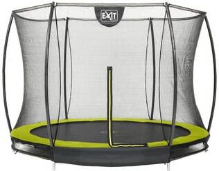 EXIT Toys Exit Silhouette Verlaagde Trampoline Met Veiligheidsnet Rond 305 Cm Lime