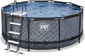 EXIT TOYS EXIT Stone Zwembad ø, 360x122cm met filterpomp, grijs