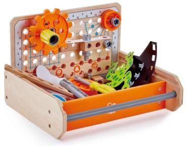 Hape Speelgoed gereedschapskoffer Knutselaar gereedschapskist houten(32 delig )