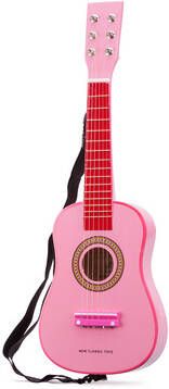 New Classic Toys Gitaar 60 Cm Junior Hout Roze 4 delig